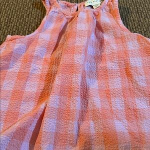 Kids Gingham Tank Top - Orange and Purple